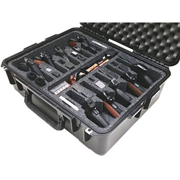Case Club Pistol Case 5 Case Club 10 Pistol Pre-Cut Waterproof Case with Silica Gel x2 to Help Prevent Gun Rust (Non-Wheeled)