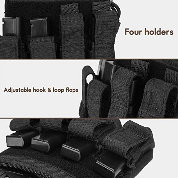 ProCase Pistol Case 5 ProCase Tactical Gun Range Bag for Handguns, Pistols and Ammo Bundle with Tactical Pistol Mag Pouch -Black