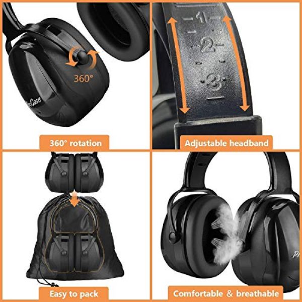 ProCase Pistol Case 7 ProCase Tactical Gun Range Bag Pistol Shooting Duffle Bag Bundle with Noise Reduction Safety Ear Muffs Headset SNR 36dB Earmuffs for Ear Hearing Protection