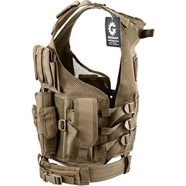 Loaded Gear Airsoft Tactical Vest 2 Loaded Gear New Tactical Vest Light Outdoor Training Vest Adjustable for Adults (Tan)