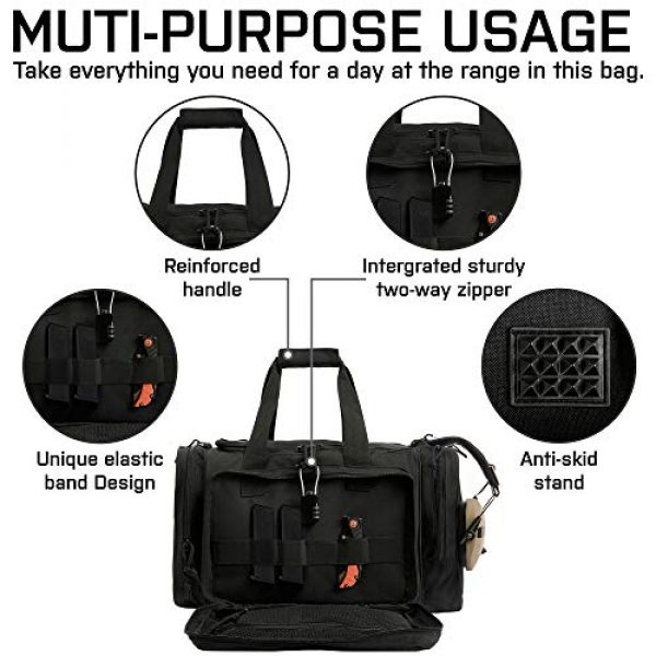 GUAWIN Pistol Case 2 Range Bag Tactical Bag Gun Bag for Handguns Pistol Durable Water Resistant Tactical Duffle Bag with Magazine Gear Accessories Pouch Suitable for Shooting Range, Hunting, Storage and Transport