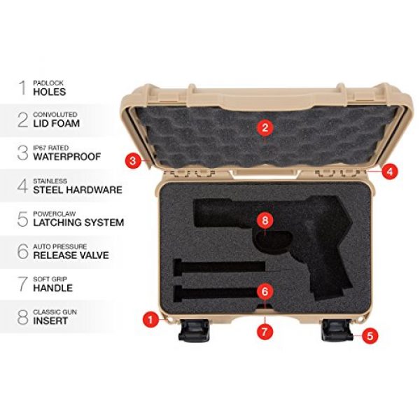 Nanuk Pistol Case 6 Nanuk Waterproof Hard Case for Revolvers with Custom 3UP Foam Insert