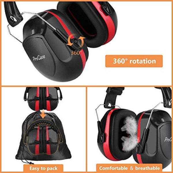ProCase Pistol Case 7 ProCase Tactical Gun Range Bag Pistol Shooting Duffle Bag Bundle with Noise Reduction Safety Ear Muffs Headset NRR 28dB Earmuffs for Ear Hearing Protection