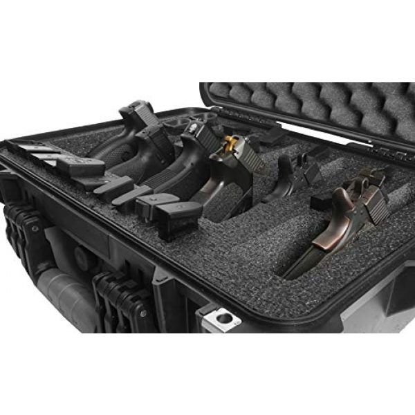 Case Club Pistol Case 4 Case Club 6 Pistol and 21 Magazine Pre-Cut Heavy Duty Waterproof Case with Included Silica Gel Canister to Help Prevent Gun Rust (Upgraded Gen-2)