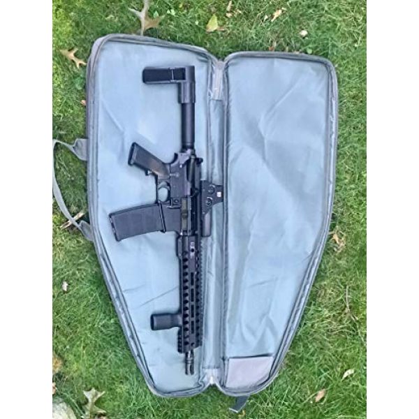Flying Circle Rifle Case 7 Flying Circle Gear Scoped Carbine Case - MOLLE Compatible - Extra Thick Padding - Locking Zippers on Weapon Compartment - Holds Carbine Rifles Up To 33.5" in Length - 35" x 12.5" x 2.5"