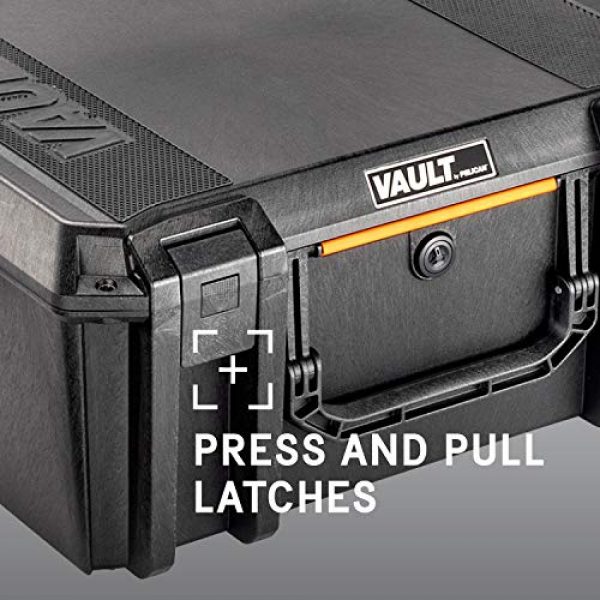 Pelican Pistol Case 5 Vault by Pelican - V600 Large Pistol/Equipment Case with Foam (Black)