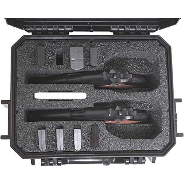 Case Club Pistol Case 2 Case Club 2 Pistol 8 Magazine Pre-Cut Waterproof Case with Silica Gel to Help Prevent Gun Rust