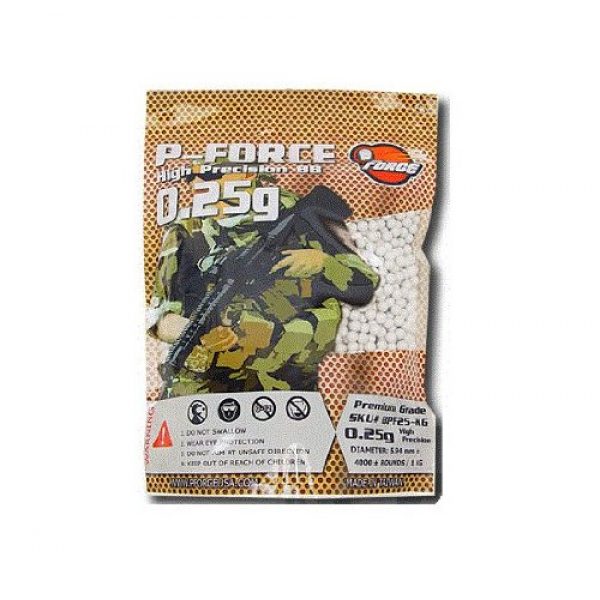 P-Force Airsoft BB 1 P-Force Super Premium 4,000 .25g Airsoft BB's (White)