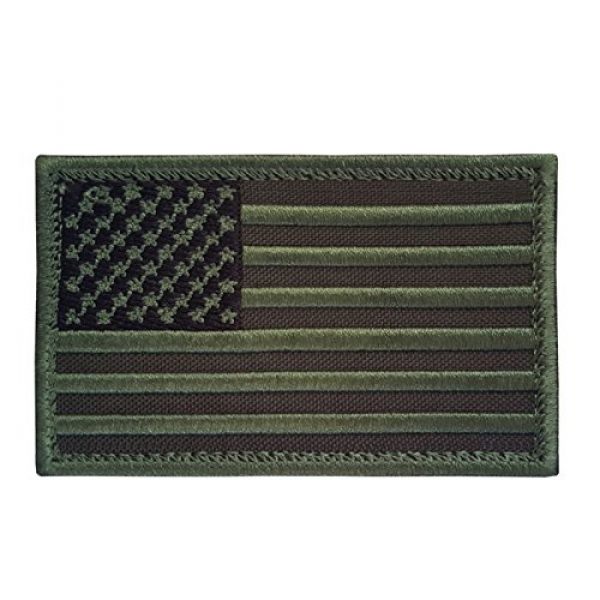 LEGEEON Airsoft Morale Patch 2 LEGEEON Set of 2 Touch Fastener Patches Olive Drab USA American Flag ISAF Morale OD Green Army