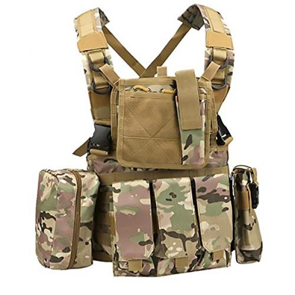 WEQ Airsoft Tactical Vest 1 WEQ Multifunctional Tactical Vest Modular Vest Reconnaissance Field CS Combat Vest (Color : #C)
