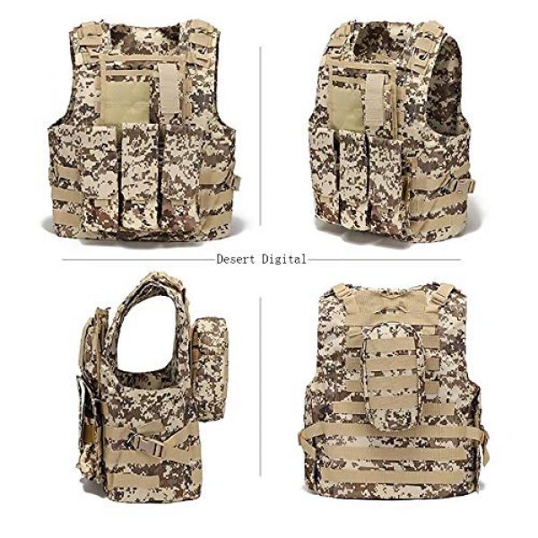 WEQ Airsoft Tactical Vest 2 WEQ Tactical Vest Outdoor Amphibious Vest Ultra-Light Breathable Combat Training Vest Adjustable for Adults(Standard Size) (Color : #F)