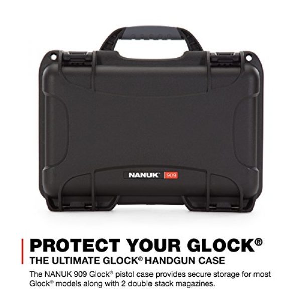 Nanuk Pistol Case 2 Nanuk 909 2UP Waterproof Hard Case w/Custom Foam Insert for Glock Pistols