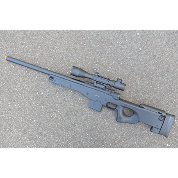 Well Airsoft Rifle 1 Well Full Metal L96 Bolt Action Spring Powered Sniper Rifle Airsoft Gun (Black/Scope Package)