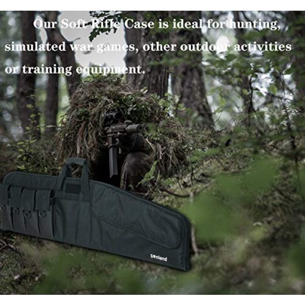 SW SOWLAND Rifle Case 7 SW SOWLAND Soft Rifle-Case Gun Bag - Tactical Outdoor Carbine Padded Cases with 4 Pockets 36" 42"