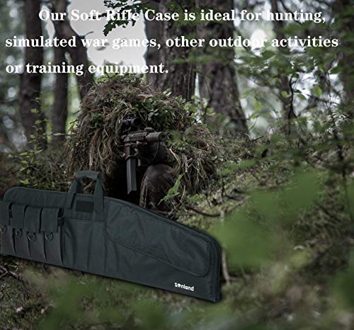SW SOWLAND Rifle Case 7 SW SOWLAND Soft Rifle-Case Gun Bag - Tactical Outdoor Carbine Padded Cases with 4 Pockets 36" 42"