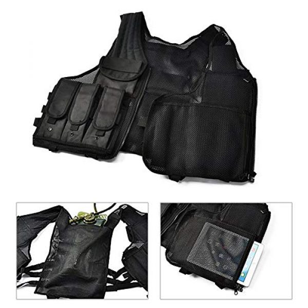 GXYWAN Airsoft Tactical Vest 6 GXYWAN Tactical CS Field Vest Paintball Training Airsoft Ultra-Light Breathable Combat Adjustable Vest(Black)