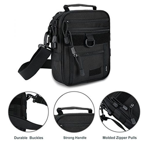 ProCase Pistol Case 3 ProCase Pistol Bag, Military Gear Tactical Handgun Shoulder Strap Bag Gun Ammo Accessories Pouch Shooting Range Duffle Bag for Shooting Range Sport - Black