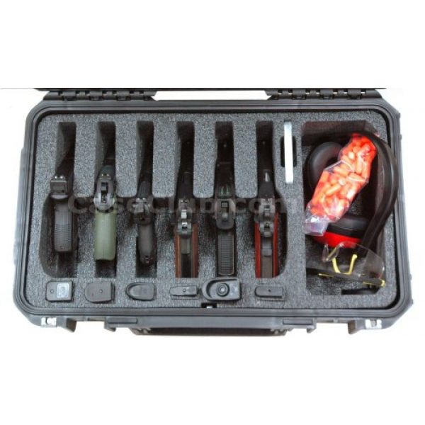 Case Club Pistol Case 5 Case Club Waterproof 6 Pistol Case with Accessory Pocket & Silica Gel