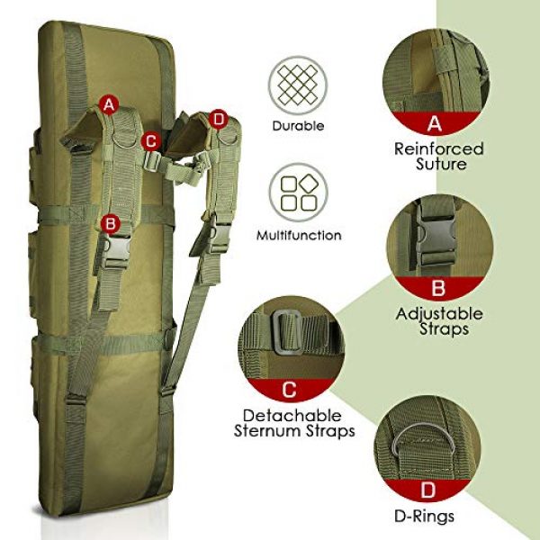 Feastoria Rifle Case 4 Feastoria Tactical Double Long Soft Rifle Case, Transportation Carbine Gun Bag with Adjustable Shoulder Rifle Bag - 36"