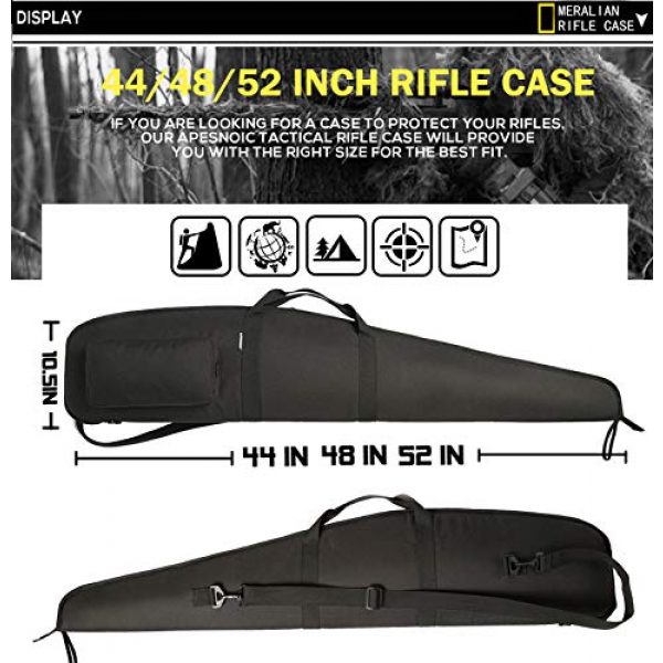 MERALIAN Rifle Case 2 MERALIAN Rifle Case Single Scoped Long Rifle Bag,Water-Resistant Shotgun Case with Zipper Pocket,Available Length in 44" 48" 52".