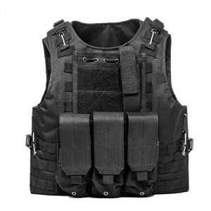 KIDYBELL Airsoft Tactical Vest 1 KIDYBELL Black Adjustable Airsoft Vest Lightweight Oxford Cloth Tactical Training Vest is Suitable for Outdoor Hunting Army Fan Combat Training Airsoft and Other Outdoor Sports