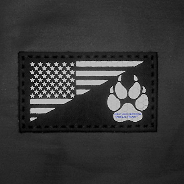 Tactical Freaky Airsoft Morale Patch 2 Coyote IR K9 Dog Handler Paw K-9 USA Flag Brown Tan Infrared Tactical Morale Hook&Loop Patch