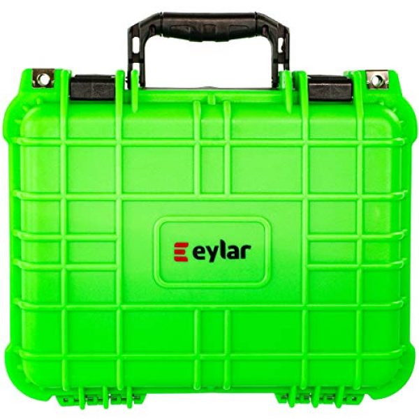 Eylar Pistol Case 4 Eylar Tactical Hard Gun Case Water & Shock Proof with Foam 13.37 inch 11.62 inch 6 inch Neon Green