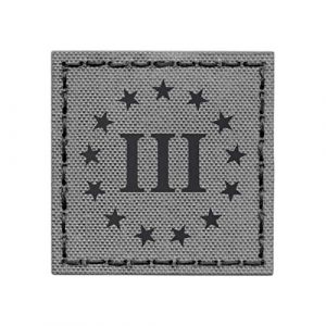 Tactical Freaky Airsoft Morale Patch 1 IR Three Percenter Oathkeeper 2x2 Wolf Gray Infrared Grey DTOM Tactical Morale Touch Fastener Patch