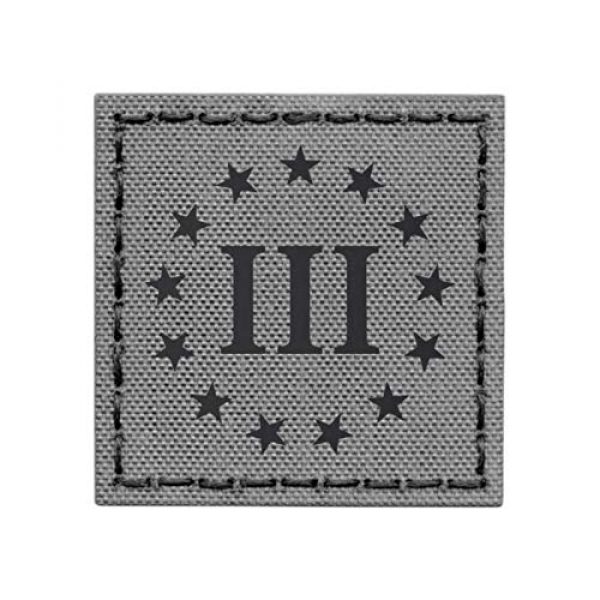 Tactical Freaky Airsoft Morale Patch 1 IR Three Percenter Oathkeeper 2x2 Wolf Gray Infrared Grey DTOM Tactical Morale Touch Fastener Patch