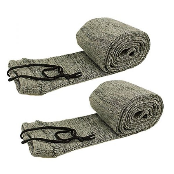 Less Side Rifle Sock 1 Less Side Silicone Treated Gun Sleeve Knit Gun Sock for Rifle Shotgun Storage Anti Rust Extendable Soft Gun Case for Rifles with or Without Scope 52 Inches Gray