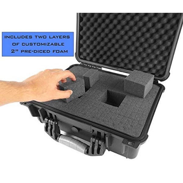 CASEMATIX Pistol Case 6 CASEMATIX 16" Customizable 4 Pistol Multiple Pistol Case - Waterproof & Shockproof Hard Gun Cases for Pistols, Magazines and Accessories - Multi Gun Case for Pistols with Two Layers of 2" Thick Foam