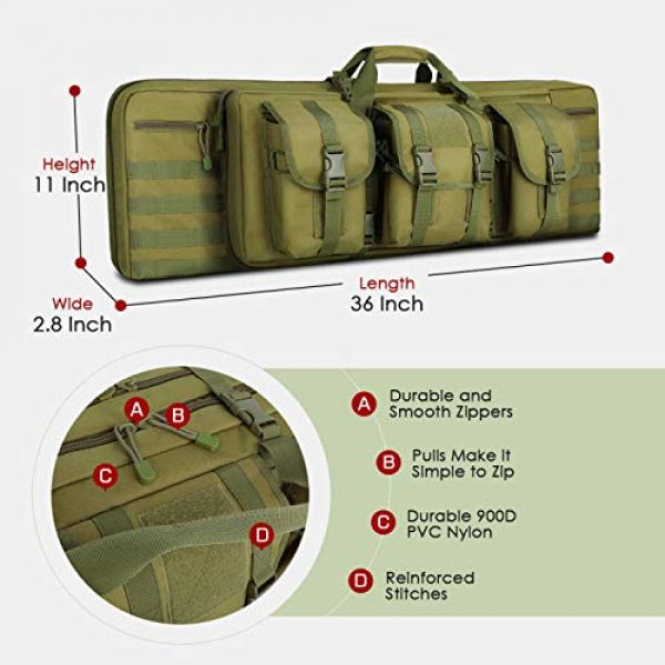Feastoria Rifle Case 6 Feastoria Tactical Double Long Soft Rifle Case, Transportation Carbine Gun Bag with Adjustable Shoulder Rifle Bag - 36"
