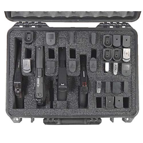 Case Club Pistol Case 4 Case Club 4 Pistol and (up to) 29 Magazine with Accessory Pocket Pre-Cut Heavy Duty Waterproof Case with Silica Gel Canister to Help Prevent Gun Rust (Upgraded Gen-2)