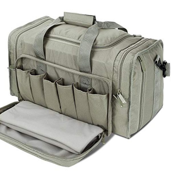 SoarOwl Pistol Case 1 SoarOwl Tactical Gun Range Bag Shooting Duffle Bags for Handguns Pistols with Lockable Zipper and Heavy Duty Antiskid Feet (Gray)