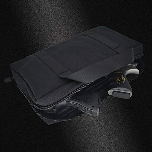 Champlus Pistol Case 6 Pistol Range Bag Tactical Pistol Bag Range Bags for Handguns and Ammo Soft Pistol Case Gun Range Bag for Handguns, Pistols and Ammo Shooting Range Pistol Bag Handgun Magazine Pouch-Black 1 Pack