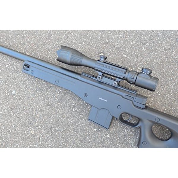 Well Airsoft Rifle 2 Well Full Metal L96 Bolt Action Spring Powered Sniper Rifle Airsoft Gun (Black/Scope Package)