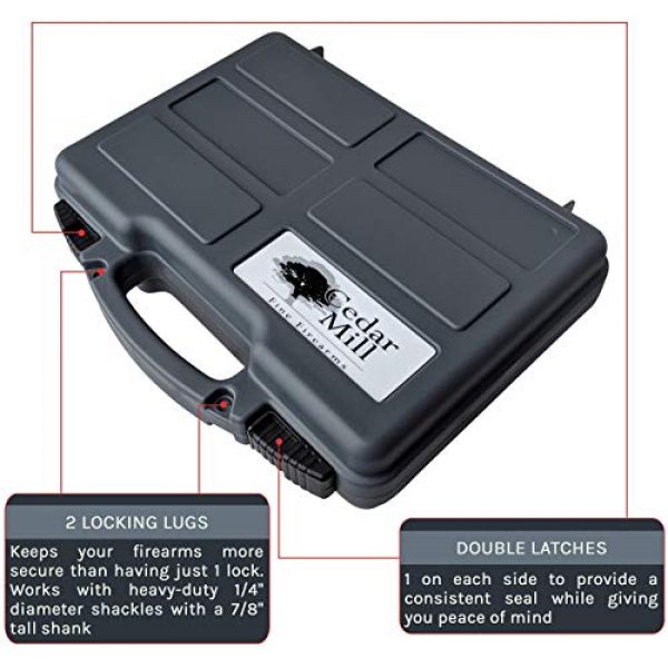 Cedar Mill Fine Firearms Pistol Case 5 Cedar Mill Fine Firearms -Worlds Smallest Micro Pistol Cleaning Kit for Handguns | Free Super-X Tool Bundle with Hard Gun Case Pistol Case (Urban Gray) |TSA Approved with Pick and Pluck Foam (2 items)