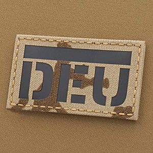 Tactical Freaky Airsoft Morale Patch 1 Tropentarn IR Bundeswehr Germany Flag DEU Deutschland Flagge 2x3.5 Desert Flecktarn Infrared IFF Tactical Morale Hook&Loop Patch