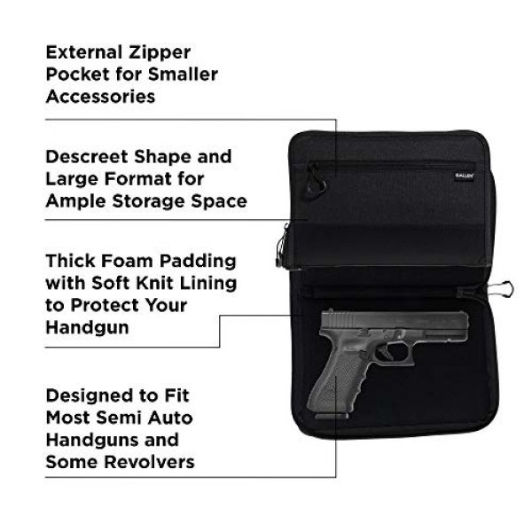 Allen Company Pistol Case 3 Allen Company 11 inch Auto-Fit 2.0 Deluxe Handgun Case, Black