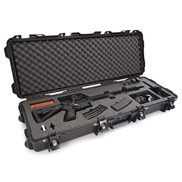 Nanuk Rifle Case 3 Nanuk 990 Waterproof Professional Gun Case with Foam Insert for AR w/ Wheels - Black
