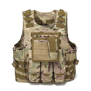 WEQ Airsoft Tactical Vest 1 WEQ Tactical Vest Outdoor Amphibious Vest Ultra-Light Breathable Combat Training Vest Adjustable for Adults(Standard Size) (Color : #G)