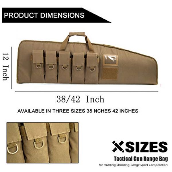 AUMTISC Rifle Case 3 AUMTISC Rifle Case Tactical Gun Case for AR15 with 5 Pouches Heavy Duty Rifle Bag for Hunting Shooting Range Sports Storage and Transport