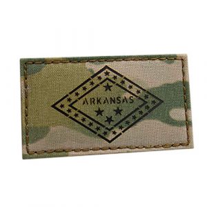 Tactical Freaky Airsoft Morale Patch 1 IR Multicam Arkansas State Flag AR Flag OCP 2x3.5 Tactical Hook&Loop Patch