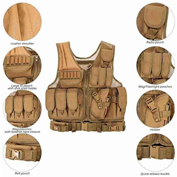 Hunting Explorer Airsoft Tactical Vest 2 600D Polyester Military Equipment air Gun Tactical Vest, Used for Military Combat Training, CS, Paintball Shooting and Other Airsoft Combat Protective Vests.