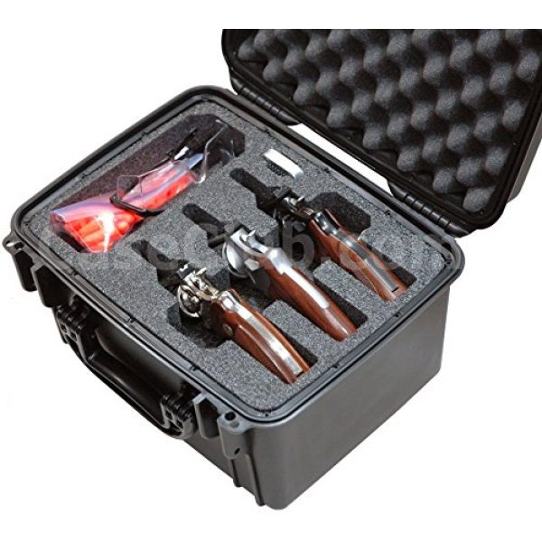 Case Club Pistol Case 2 Case Club Waterproof 3 Revolver/Semi-Auto Pre-Cut Case with Silica Gel to Help Prevent Gun Rust