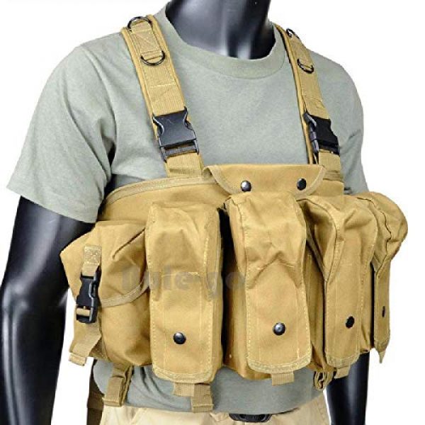 BGJ Airsoft Tactical Vest 2 BGJ Outdoor AK 47 Magazine Carrier Combat Vest Military Camouflage Tactical Vest Airsoft Ammo Chest Rig Hunting Gear