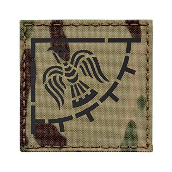 Tactical Freaky Airsoft Morale Patch 1 Multicam IR Raven Banner Viking 3x3 Norse Icelandic Heathen Infrared IFF Tactical Morale Hook&Loop Patch