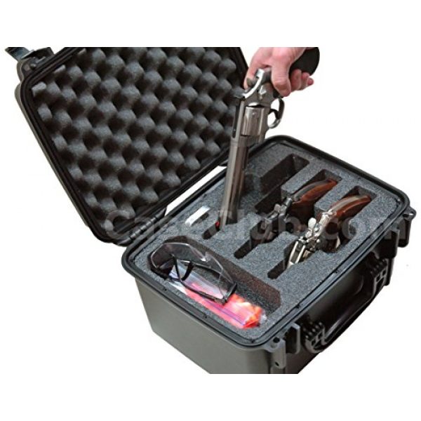 Case Club Pistol Case 4 Case Club Waterproof 3 Revolver/Semi-Auto Pre-Cut Case with Silica Gel to Help Prevent Gun Rust