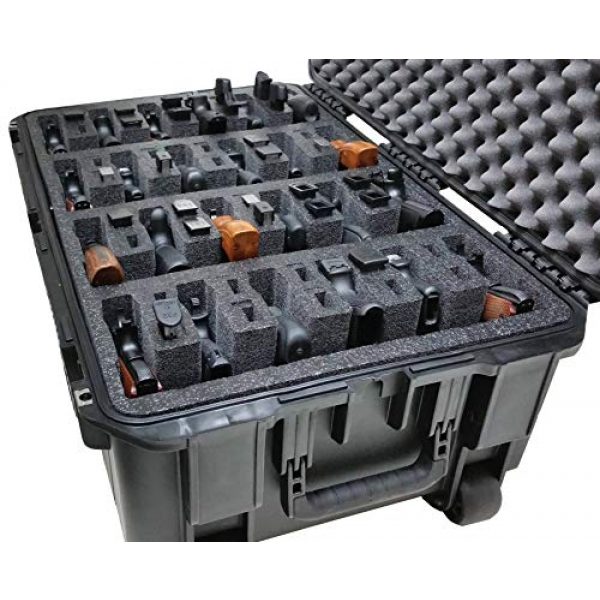 Case Club Pistol Case 3 Case Club 24 Pistol Pre-Cut Waterproof Case with x2 Silica Gel to Help Prevent Gun Rust
