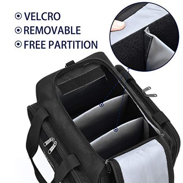Partage Pistol Case 4 Partage Gun Range Bag Deluxe Pistol Shooting Range Duffle Bags with Velvet Cushion -Black